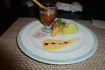 Dessert dégusté au dinner de l'hôtel