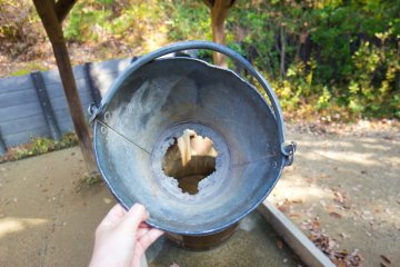 The bucket with the hole in it! Seeing this in real life was just so fun 