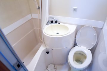 The old but clean bathroom