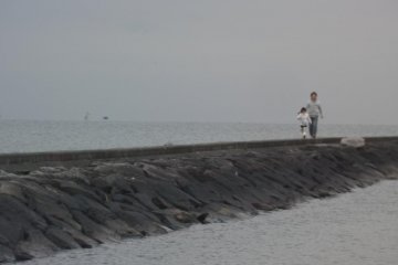 Father and daughter exploring the world together