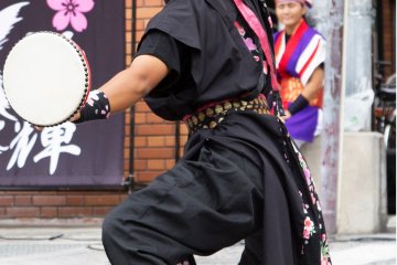 Eisa performer during summer festivities