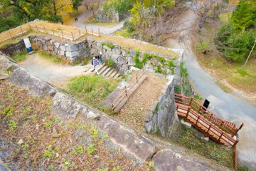 The different levels of the castle's remains