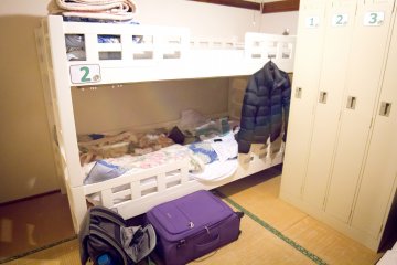 The bunk bed in the room with plenty of space