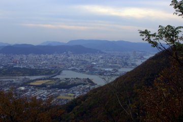East Takamatsu at dusk from the top of the trail