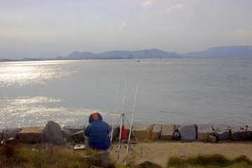 There are often folks fishing here
