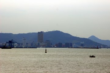 Symbol Tower, Sunport, Takamatsu Port, and downtown