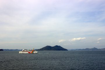 The ferry to Shodoshima going in front of Ogijima