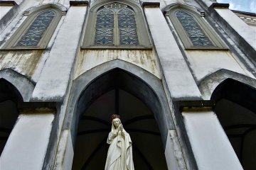 The front view of the church