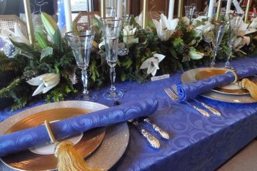 Setting for Christmas dinner
