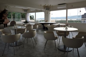The cafe is spacious and well designed.