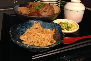 Lunch Set with pickles at Noppo Izakaya 