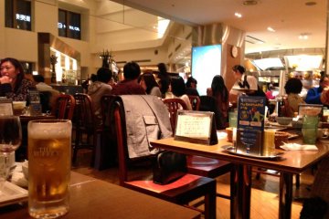 The spacious dining room is almost always full, but it doesn't feel terribly crowded.