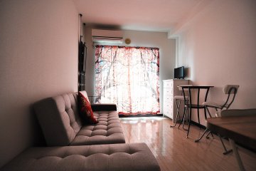 Lounge with sofa in the 7th floor apartment