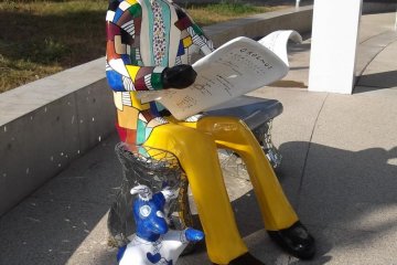 <p>Waiting for the souvenir shop to open</p>
