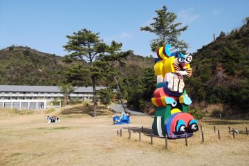 <p>A big colorful thing in the art park near the Benesse House Museum</p>