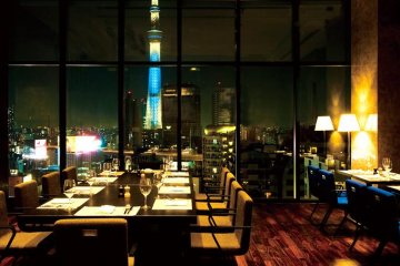 Amazing backdrop outside the restaurant and bar windows