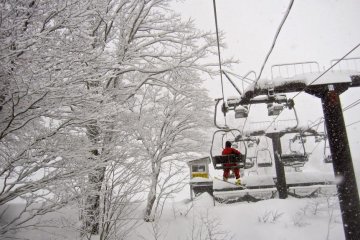 Approaching the top of the 47 snowpark