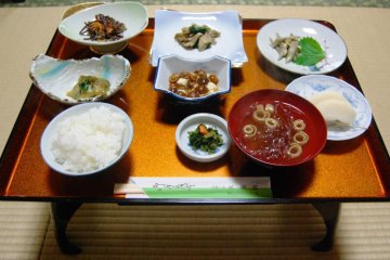 Shojin Ryori breakfast - getting off to a healthy start in the morning before climbing up to the top of Mount Haguro