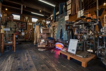Displays inside Part I of the jeans museum.