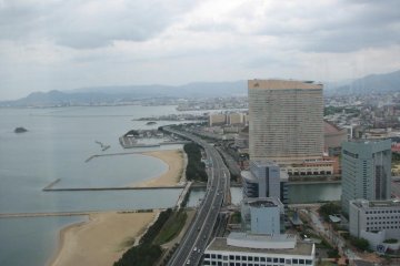View of Fukuoka City and Hakata Bay from Fukuoka Tower.