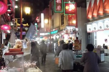 When the lights come on in the evening, the streets are colorful and lively