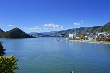 Waterfront at Lake Sagami during the day