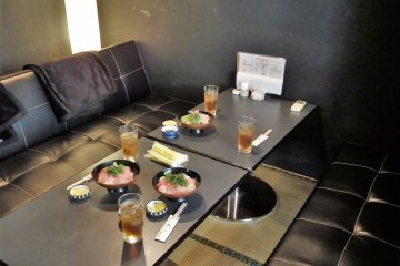 In addition to table seating downstairs, the 2nd floor has tatami seating for up to 40 people