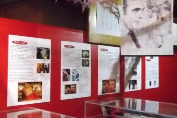 <p>Some of the Bond paraphernalia on display</p>