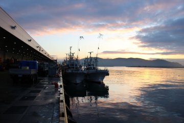 Welcoming the morning sunrise after the auctions finish
