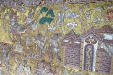 Detail of a tapestry at the entrance