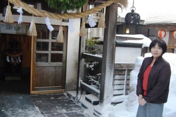 The sake brewer's wife invited us in