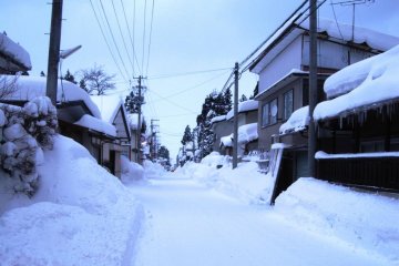 Lots of snow in Toge, the small village on foot of Mount Haguro