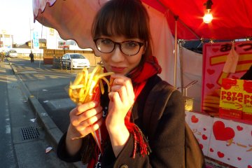 Enjoying the festival fare
