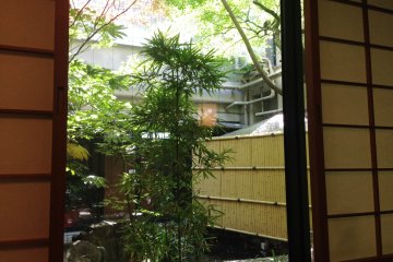 <p>Beautiful courtyard garden at Kitchen Kanra</p>