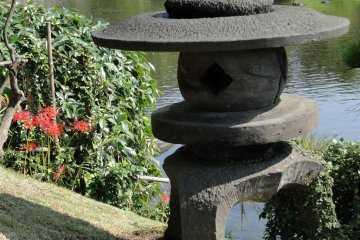 A lantern overlooks the lake