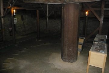 Underneath the rotating stage