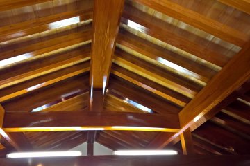 All the wood inside the store house is lacquered