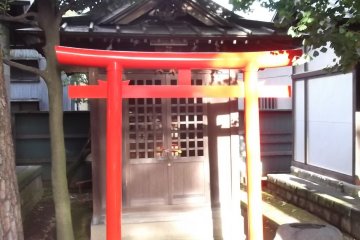 The vermilion gate stands out