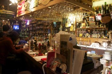 The bar on a busy night.