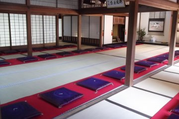 A reception room inside the temple