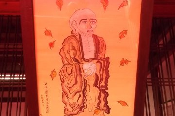 There are Buddhist paintings all around