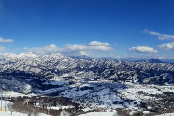 Panoramic view from the mountain-top patio bar.