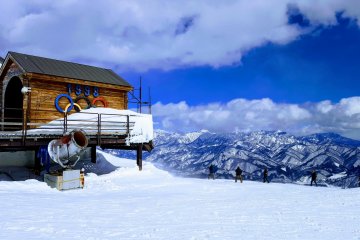 The start of the Olympic alpine skiing downhill course.