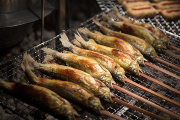 Grilled Ayu, fresh from the river