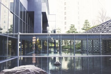 Japanese garden outside of the main entrance