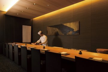 Sushi bar at the Suiren restaurant