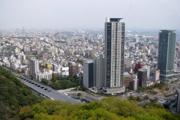 The view to Kobe from ropeway cabin