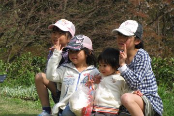 Children enjoying the garden