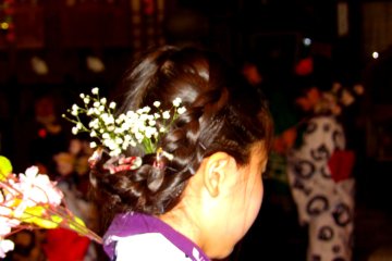 A close-up of a beautiful hair arrangement