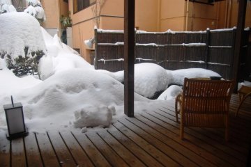 There is a hot tub outside, if you brave the cold